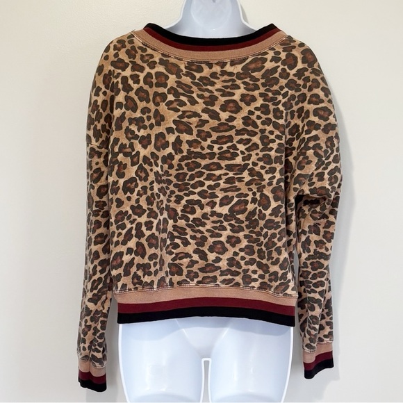 VINTAGE HAVANA Long Sleeve Crewneck Top Cheetah Print Size Small - Picture 2 of 8